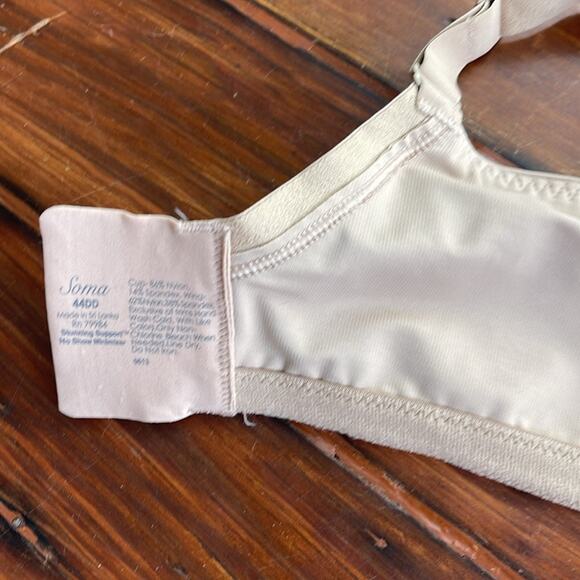 Soma Stunning Support No Show Minimizer Lace detail underwire nude bra sz 44DD - Picture 5 of 5